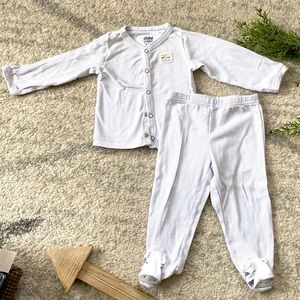 White and Grey Striped Outfit